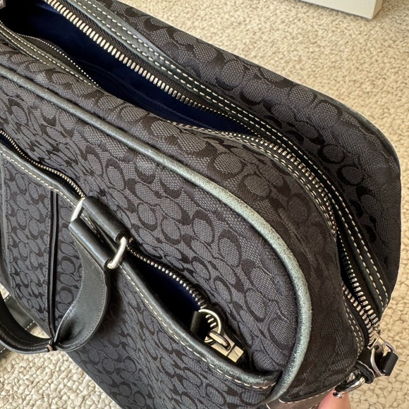Coach Hudson Signature Monogram 70181 Black Canvas Commuter Messenger Laptop Bag - Picture 6 of 13